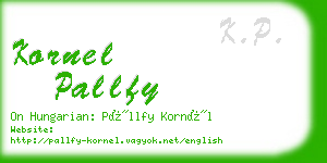 kornel pallfy business card